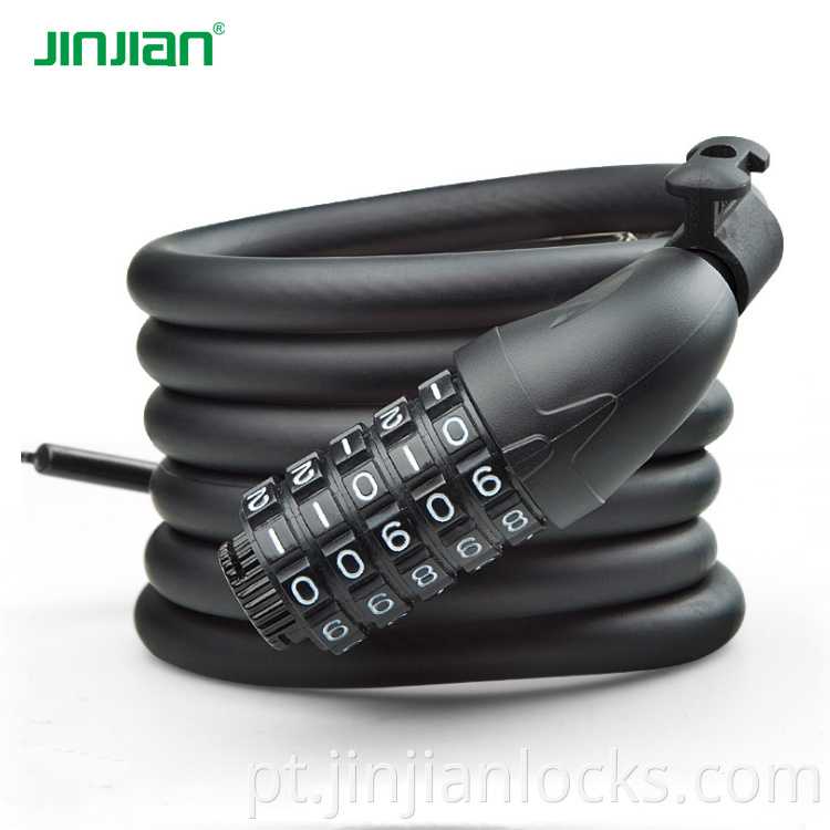 Factory Supply PVC Steel Bicycle Bicking Flock Matte Cable Lock 5 Número de combinação digital Bloqueio para bicicleta